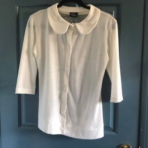 White Cardigan with Lace Back